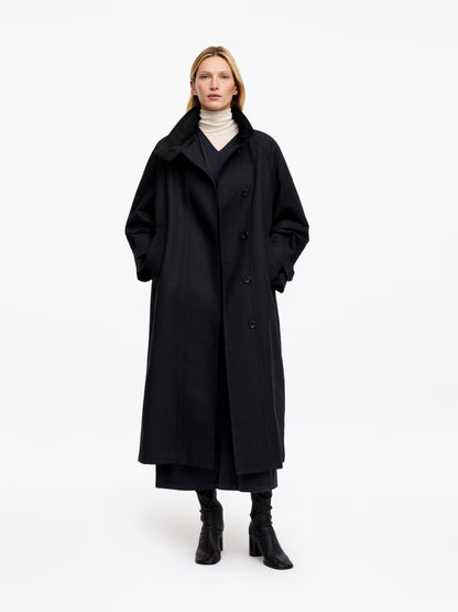 Corduroy-Collar Cotton Coat