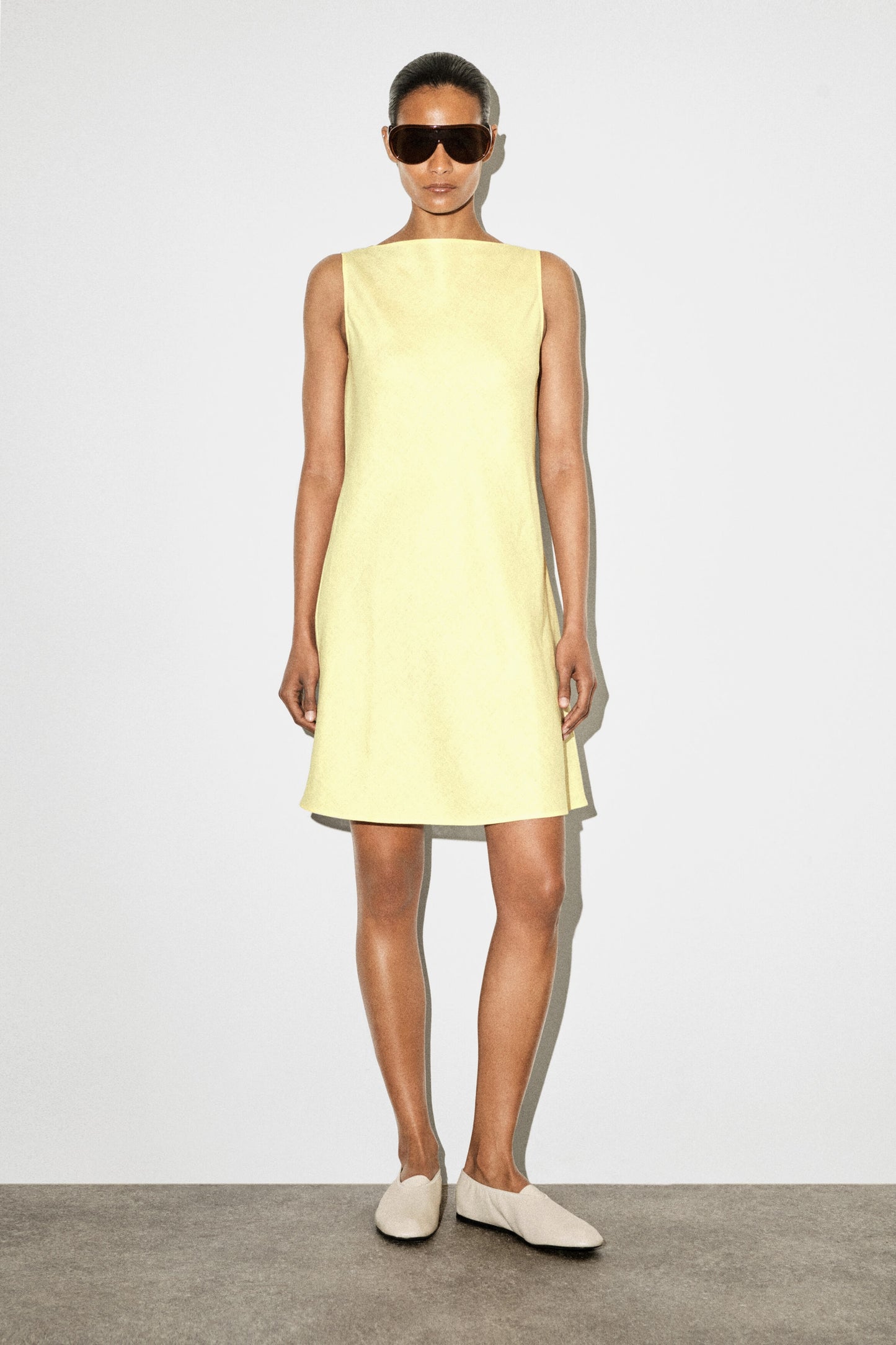 Tailored linen mini dress