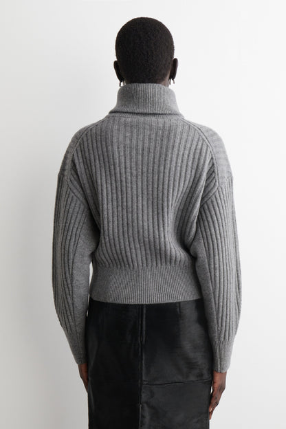 Ribbed merino wool jacket