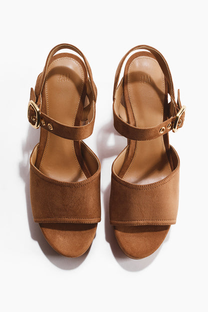 Block-heeled platform sandals