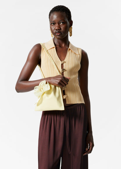 Rib-Knit Collar Tank Top