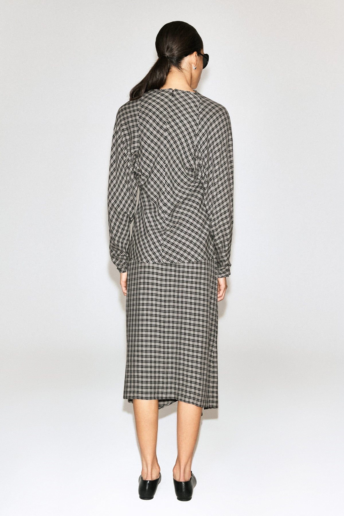 Draped Checked Top