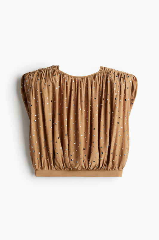 Rhinestone-embellished top