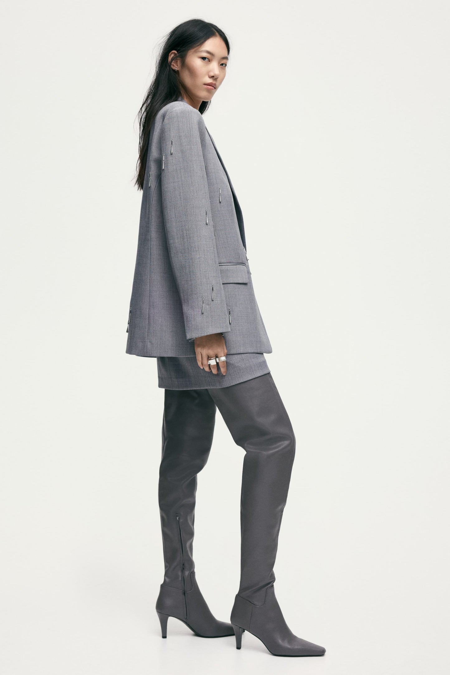 Bead-embellished blazer