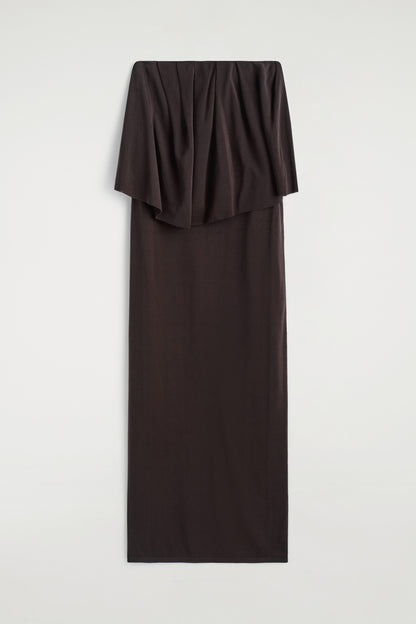 Layered Sheer-Knit Bandeau Maxi Dress