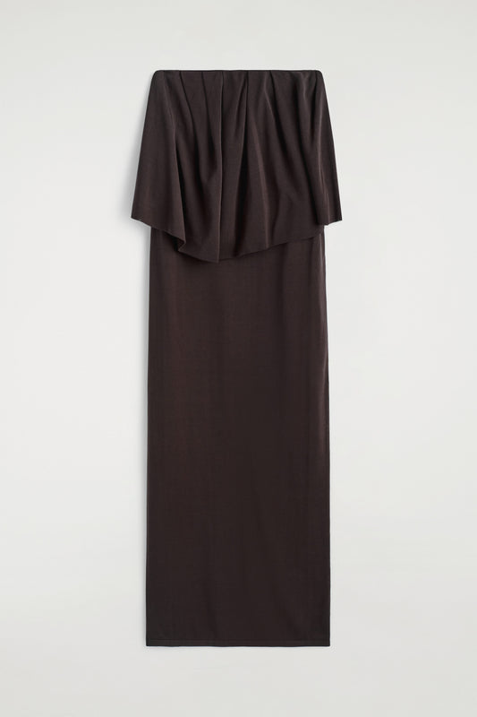 Layered Sheer-Knit Bandeau Maxi Dress