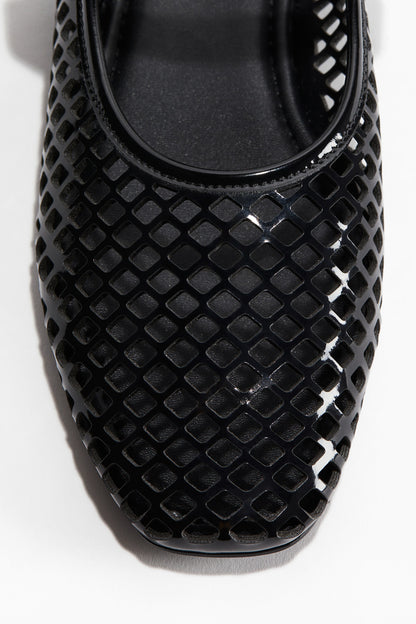 Perforated Mary Jane ballet pumps