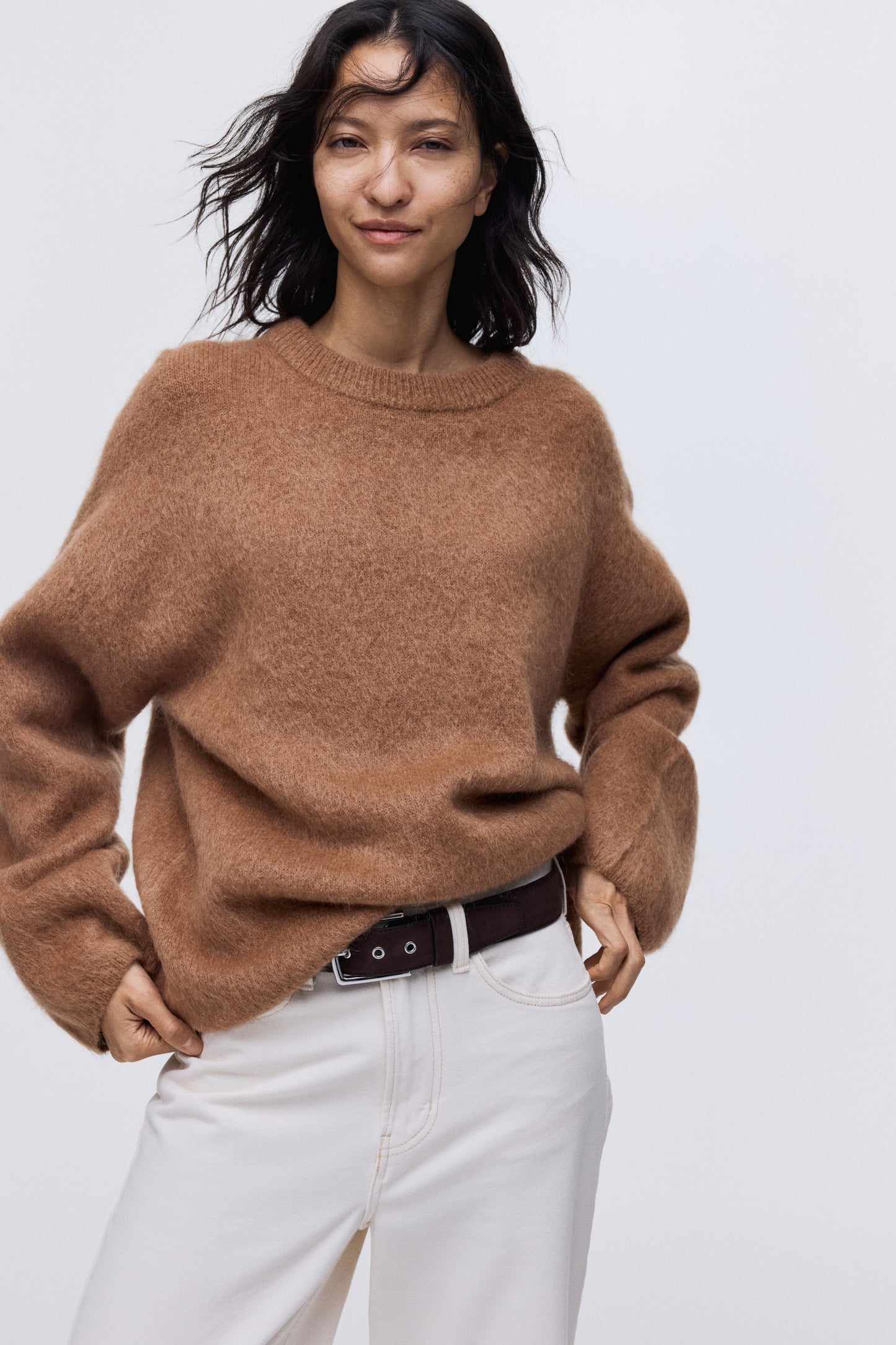 Oversized mohair-blend jumper