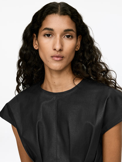 Pleated Leather Top