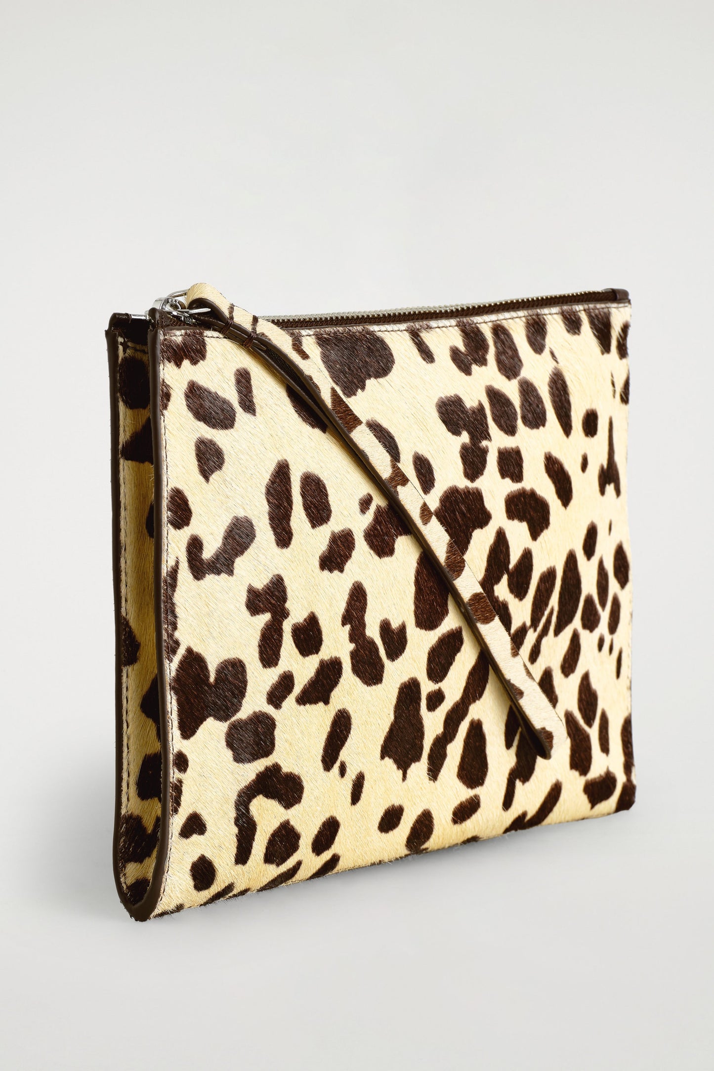 Animal-Print Pony Hair-Effect Leather Pouch