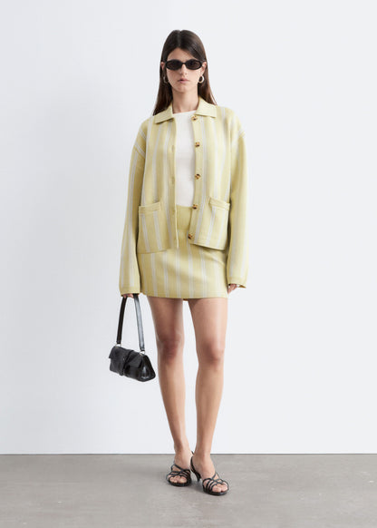 Oversized Polo-Knit Cardigan