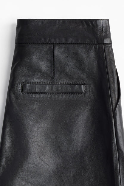 Straight leather trousers