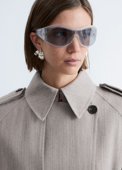Wool Tie-Belt Trench Coat
