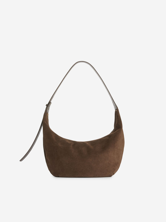 Curved Suede Bag