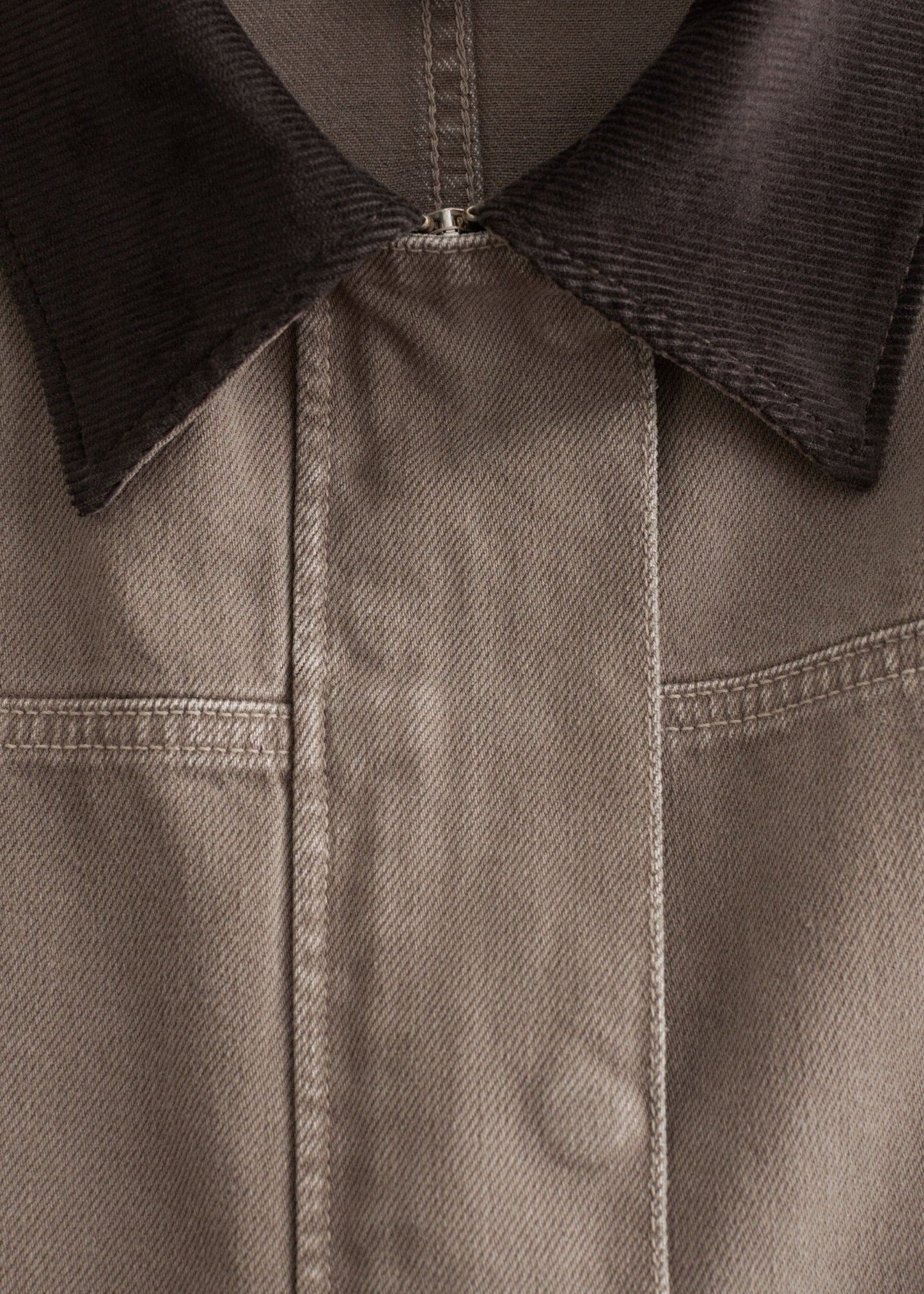 Cord-Collar Denim Jacket
