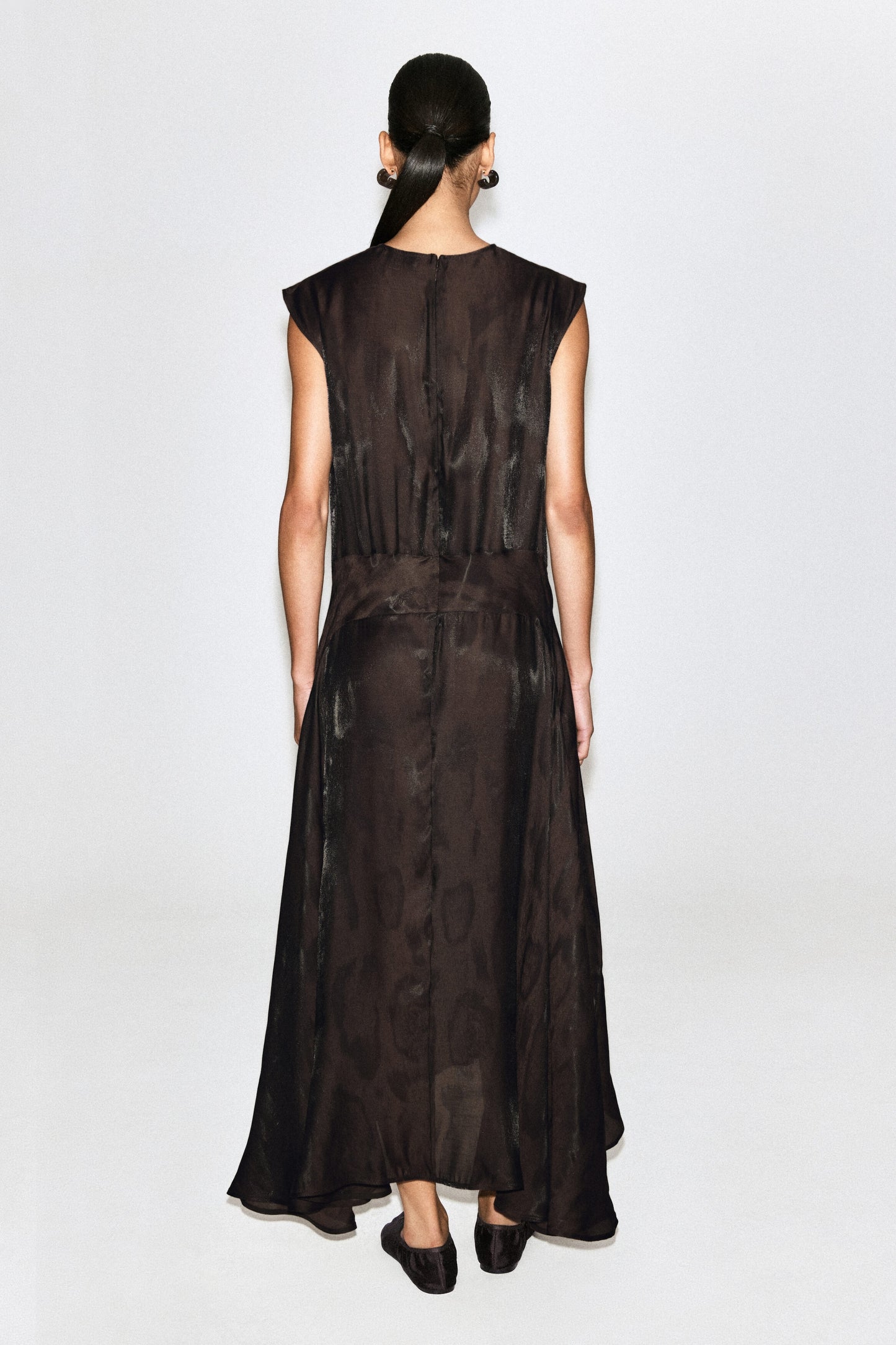 Animal-jacquard midi dress