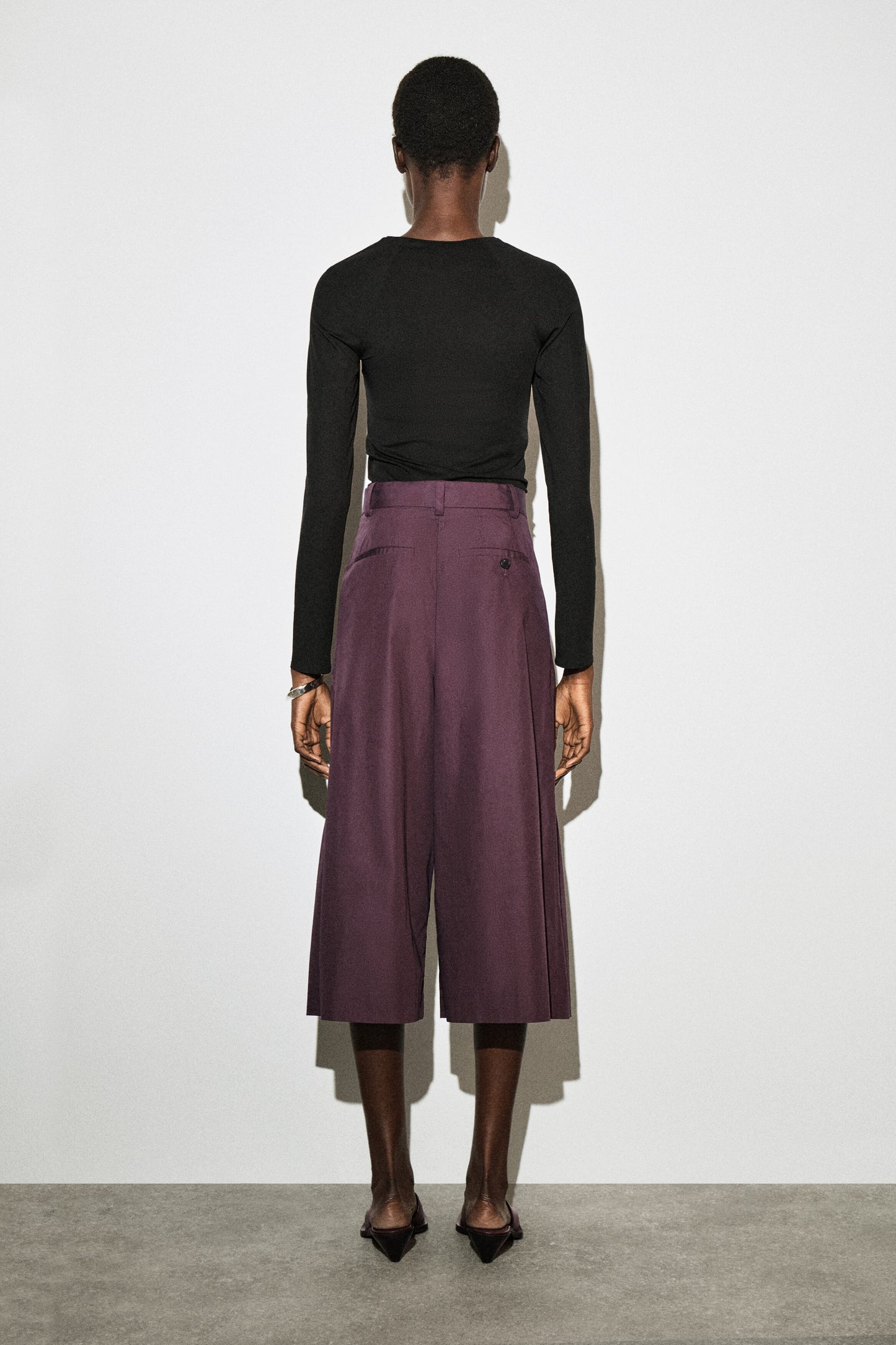 Pleated Cotton Culottes