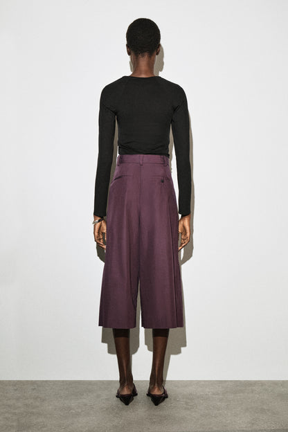 Pleated Cotton Culottes