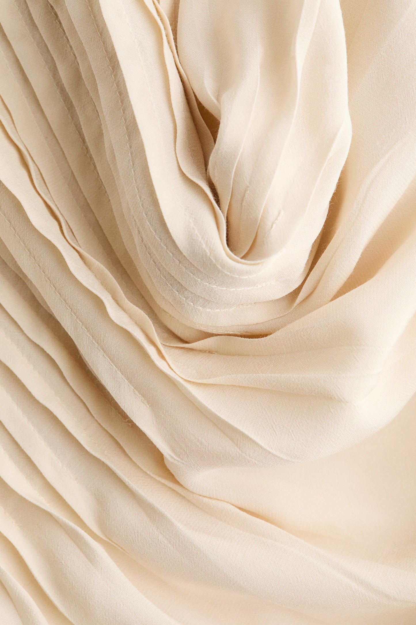 Women's Cream Lace-panel pintuck dress