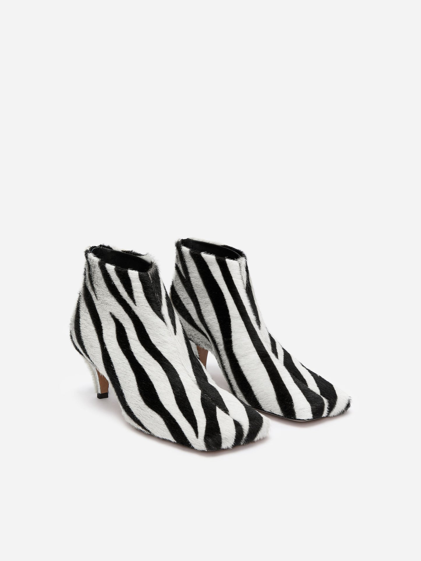 Zebra-Print Ankle Boots