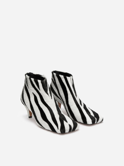 Zebra-Print Ankle Boots