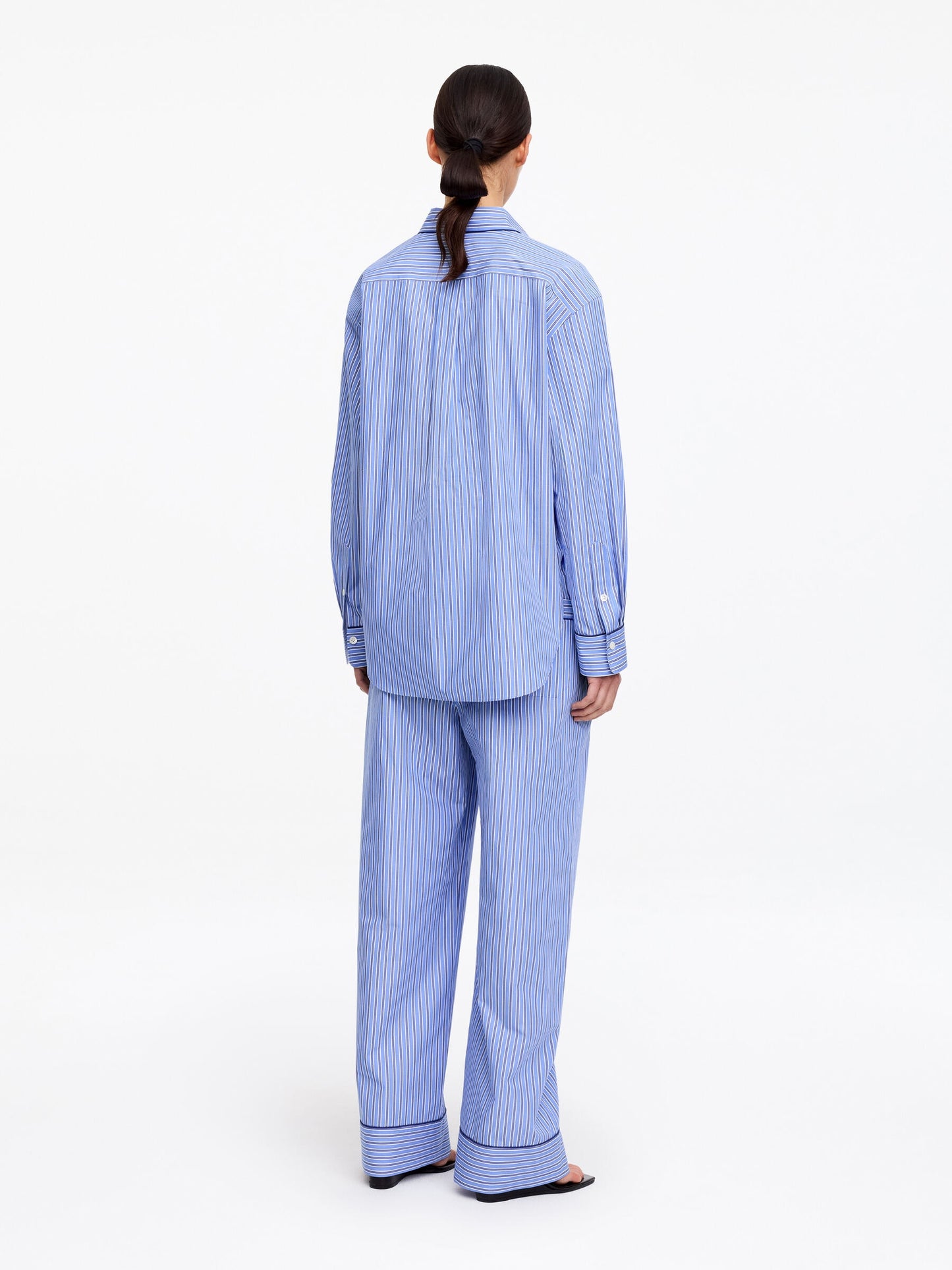 Contrast-Piping Cotton Shirt