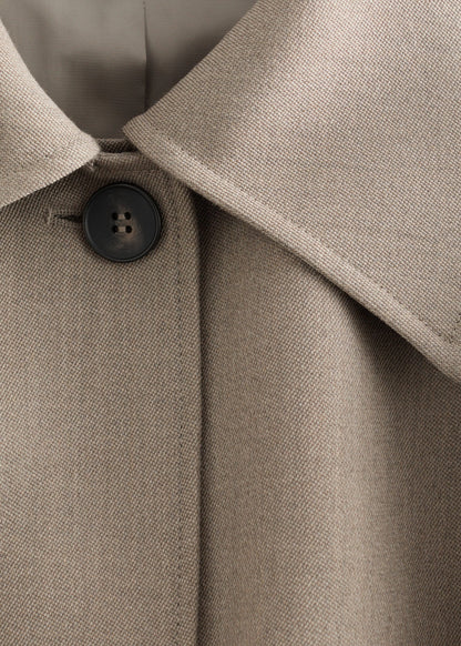 Tie-Belt Wool Trench Coat