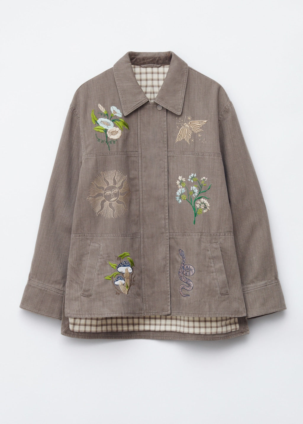 Embroidered Shirt Jacket