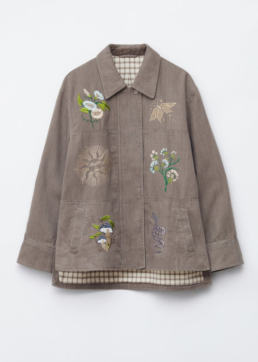Embroidered Shirt Jacket