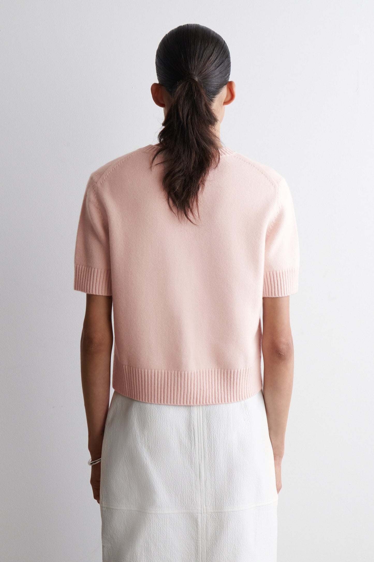 Merino Wool Short-Sleeved Cardigan