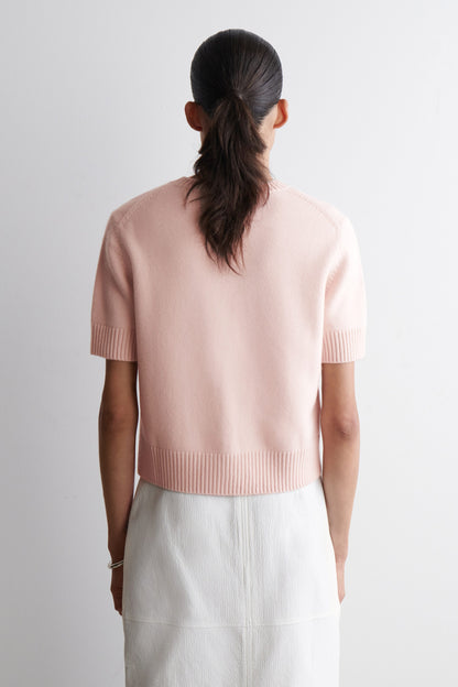 Merino Wool Short-Sleeved Cardigan