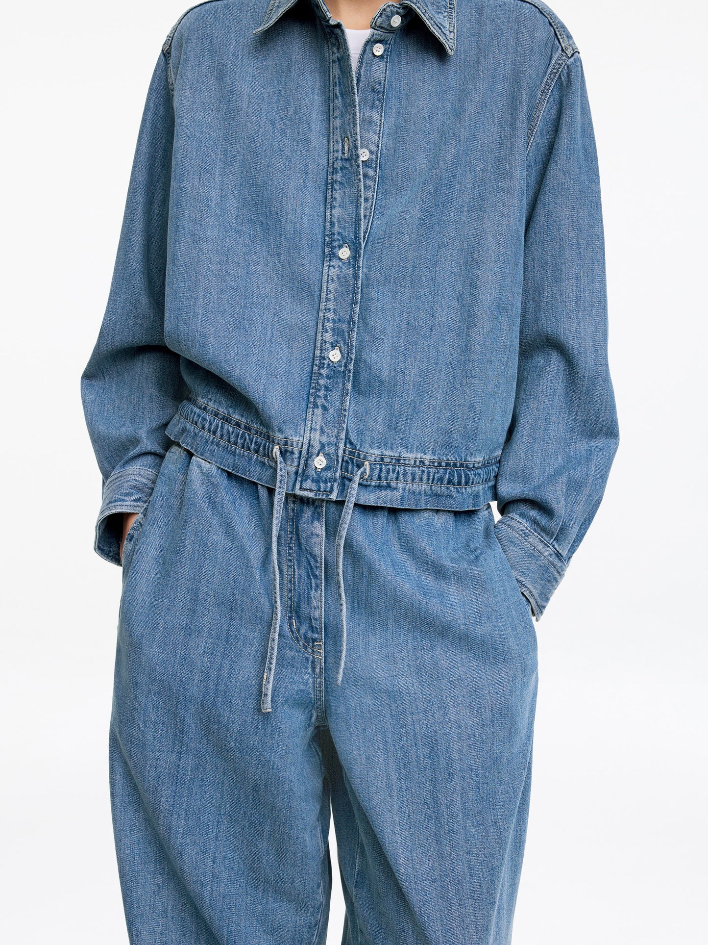 Pull-On Denim Trousers