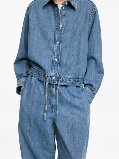 Pull-On Denim Trousers