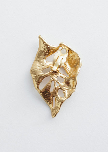 Oversized Leaf Clip Earrings