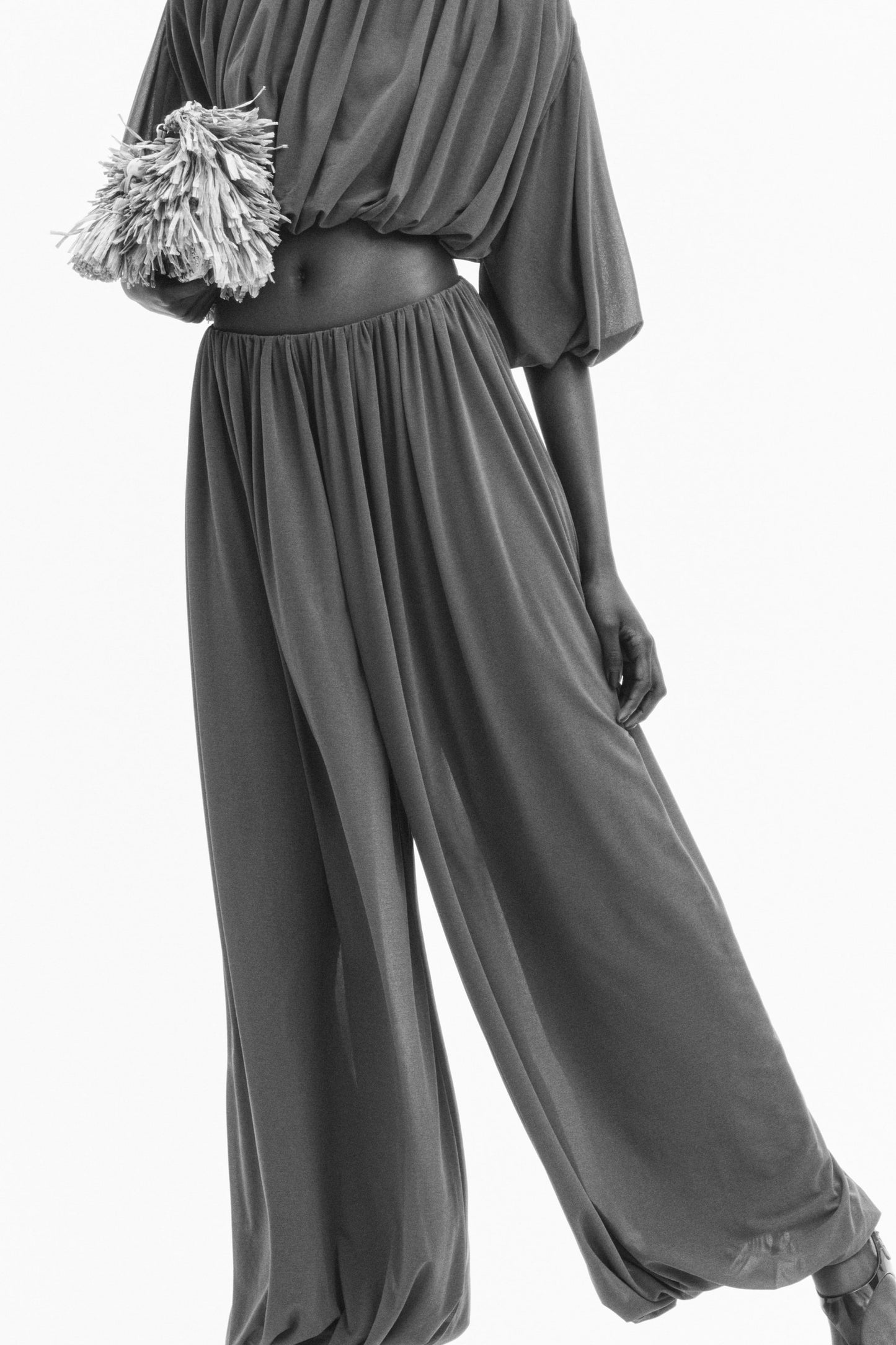 Draped balloon trousers