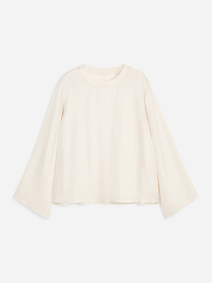 Long-Sleeve Satin Top