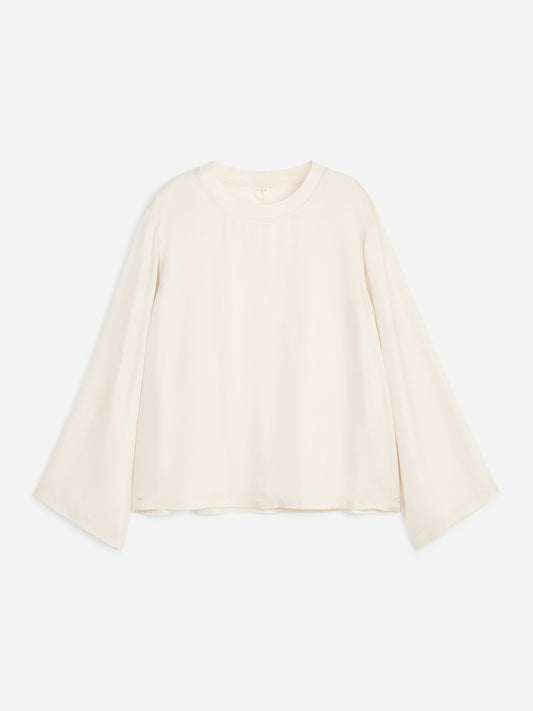 Long-Sleeve Satin Top