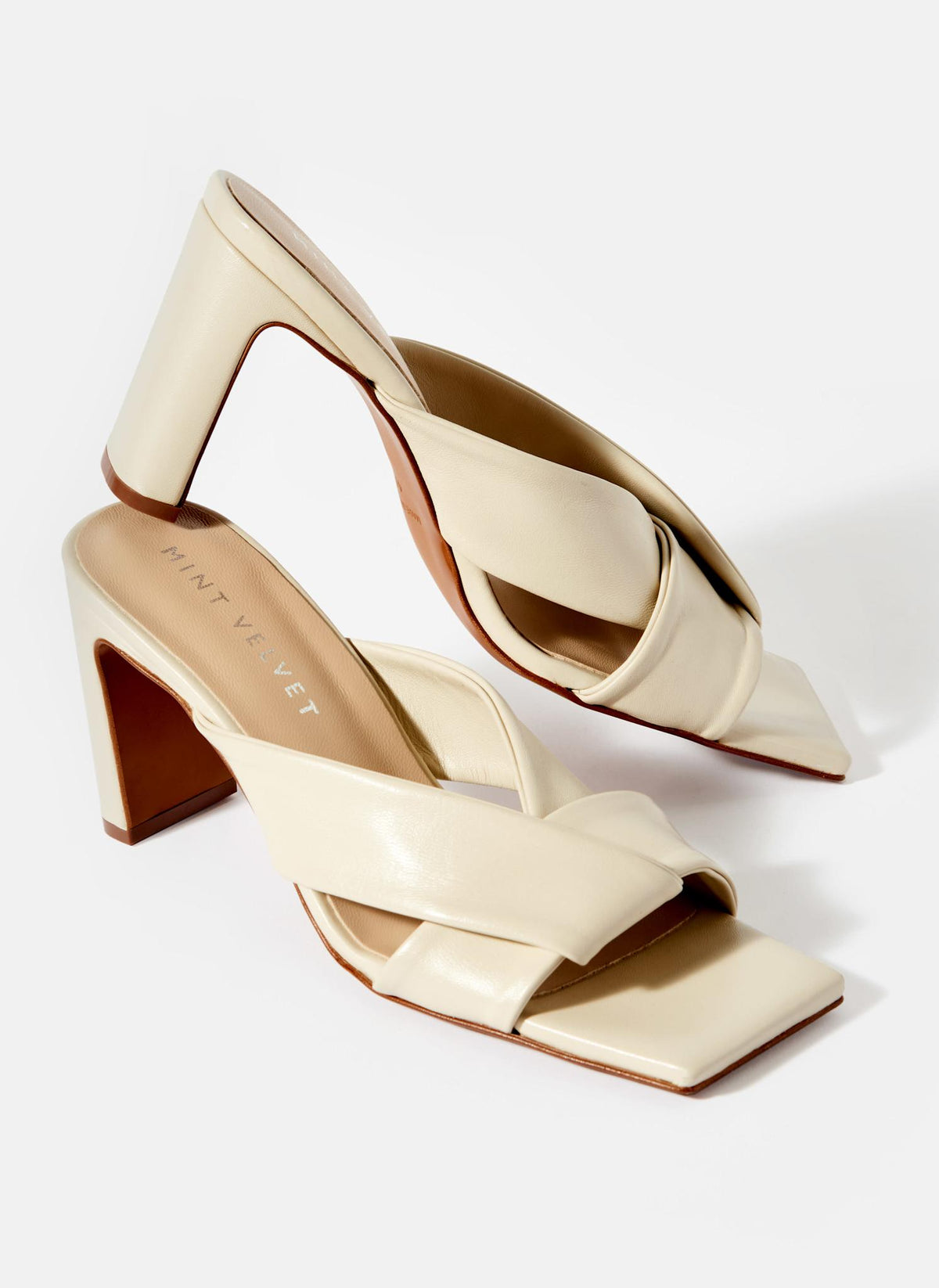 Cally Cream Leather Mules