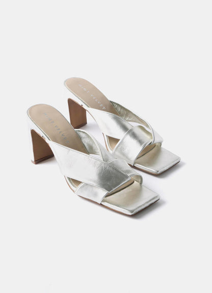 Cally Metallic Leather Mules