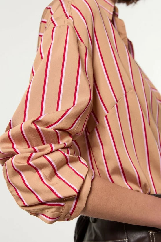 Stripe Cotton Oversized Tailored Essential Shirt