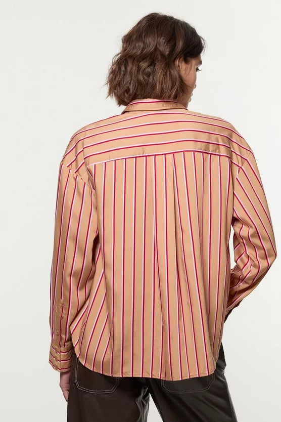 Stripe Cotton Oversized Tailored Essential Shirt