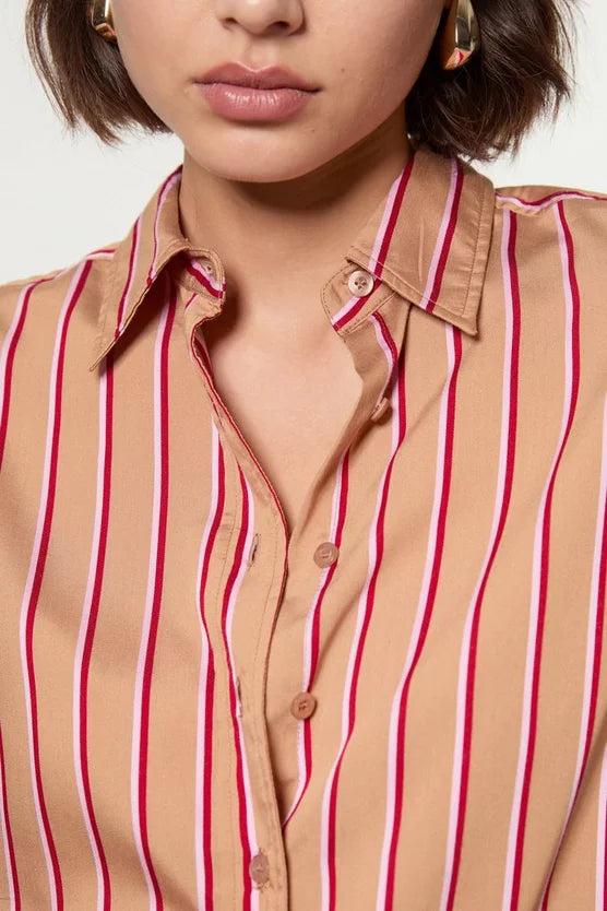 Stripe Cotton Oversized Tailored Essential Shirt