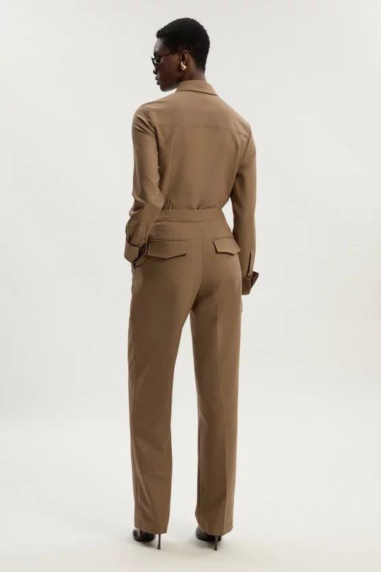 Viscose Blend Tailored Tapered Leg Trouser