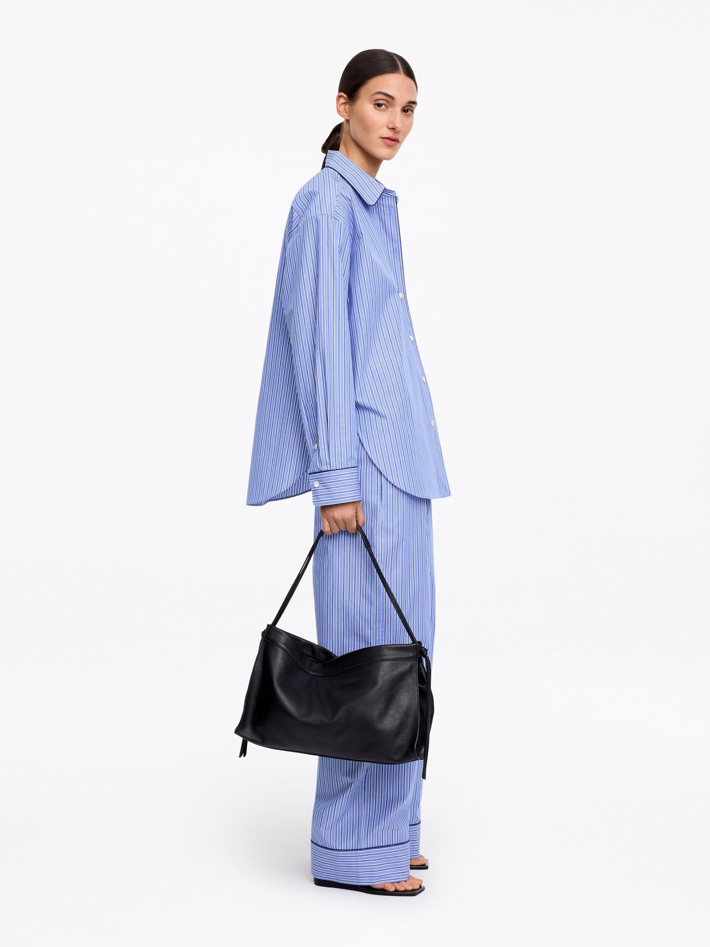 Contrast-Piping Cotton Shirt