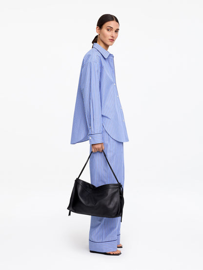 Contrast-Piping Cotton Shirt