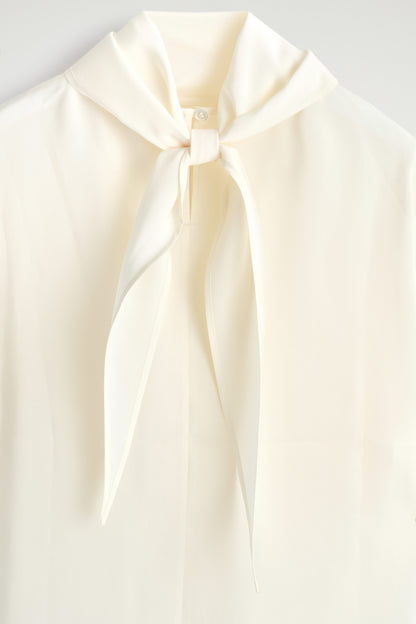 Draped Scarf-Detail Top