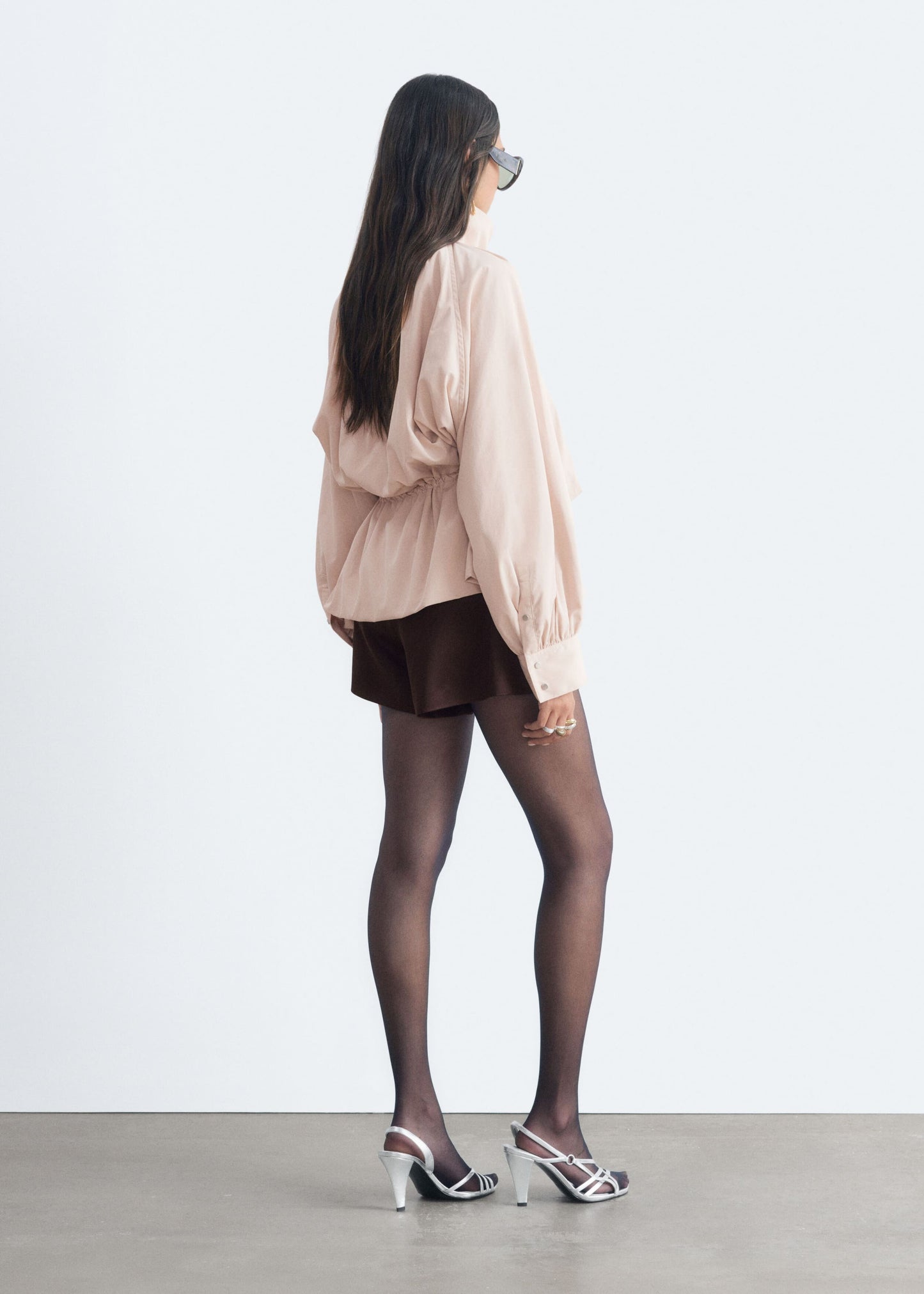 Nylon Funnel-Collar Jacket