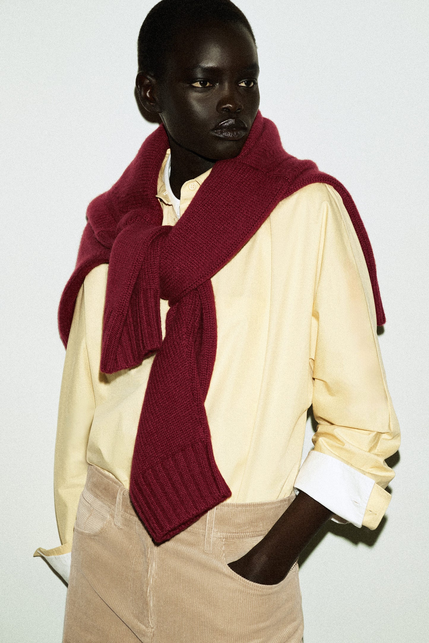 Chunky cashmere funnel-neck jumper