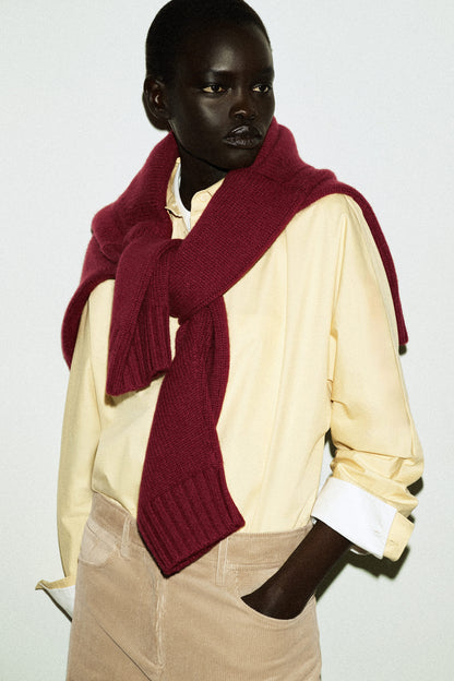 Chunky cashmere funnel-neck jumper