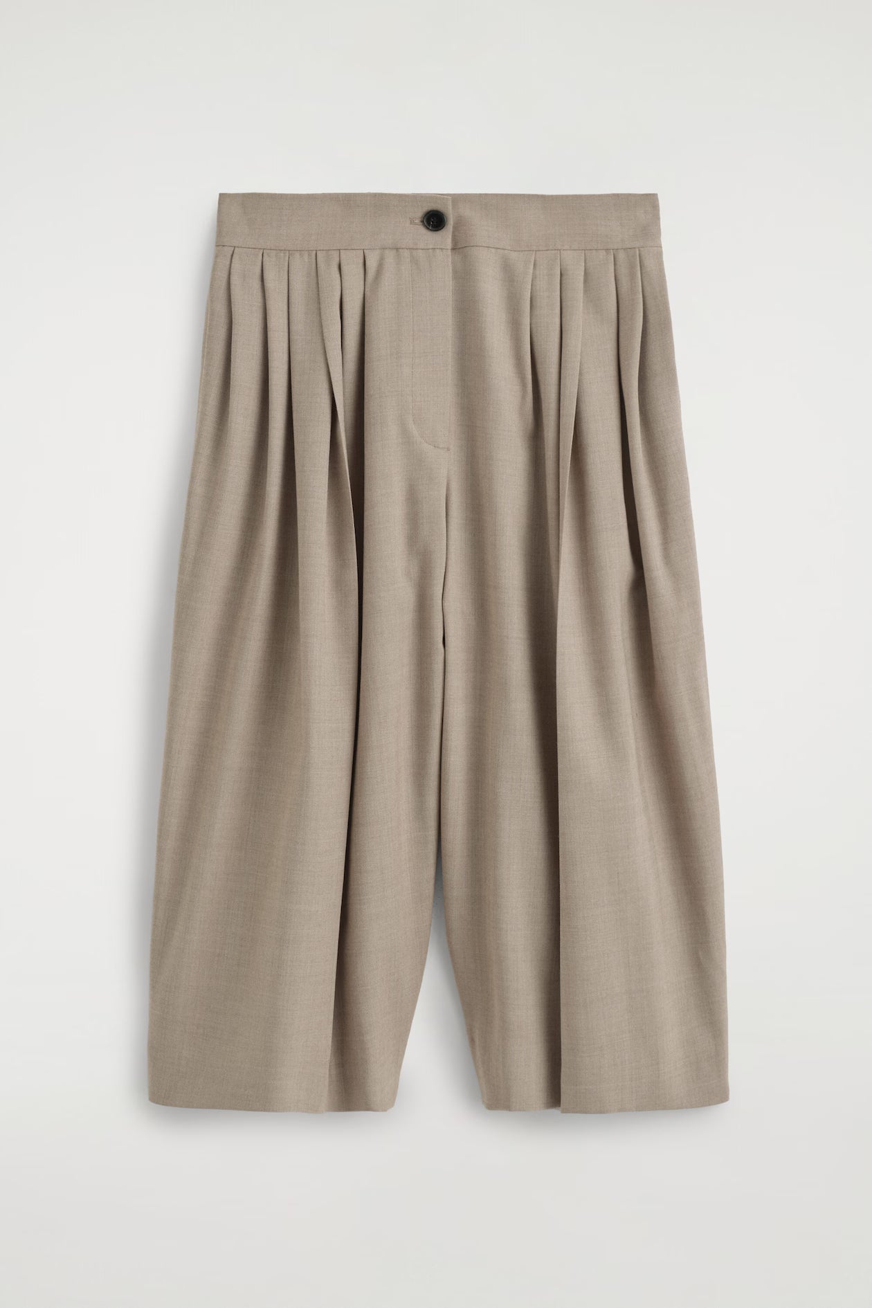 Pleated Wool-Blend Culottes